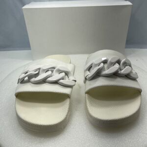INC Womens Peymin 70 Comfort Fit Chain Pool Slides, White, Women Size 6M #327